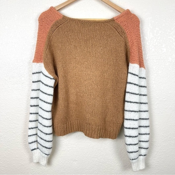 Madewell Wool Alpaca Blend Colorblock Balloon Sleeve Pullover Sweater Size S - Picture 9 of 12